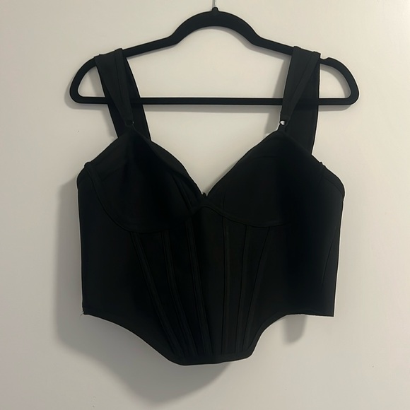 Prettylittlething Black corset crop top - Picture 1 of 2